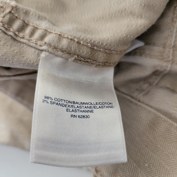 Lands' End Tan Mid Rise Straight Leg Pants With Stripe Detail Size 10 - Picture 10 of 10